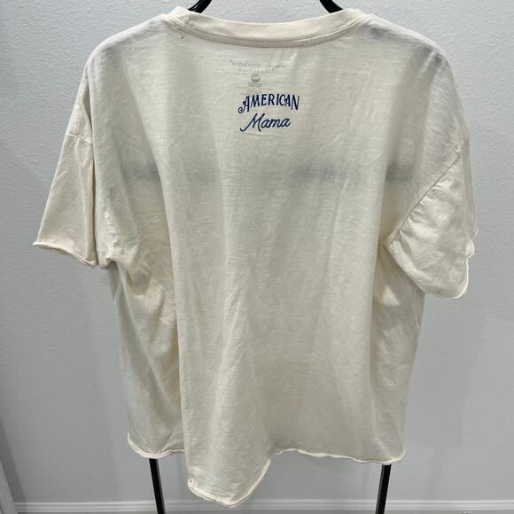 Simply Southern Women’s M/L American Mama Robbon Flag Graphic T-shirt - Picture 4 of 5